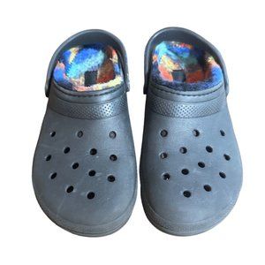 Crocs Shoes Youth Kids 6 Black Classic Lined Spray Dye Clogs Multicolor
